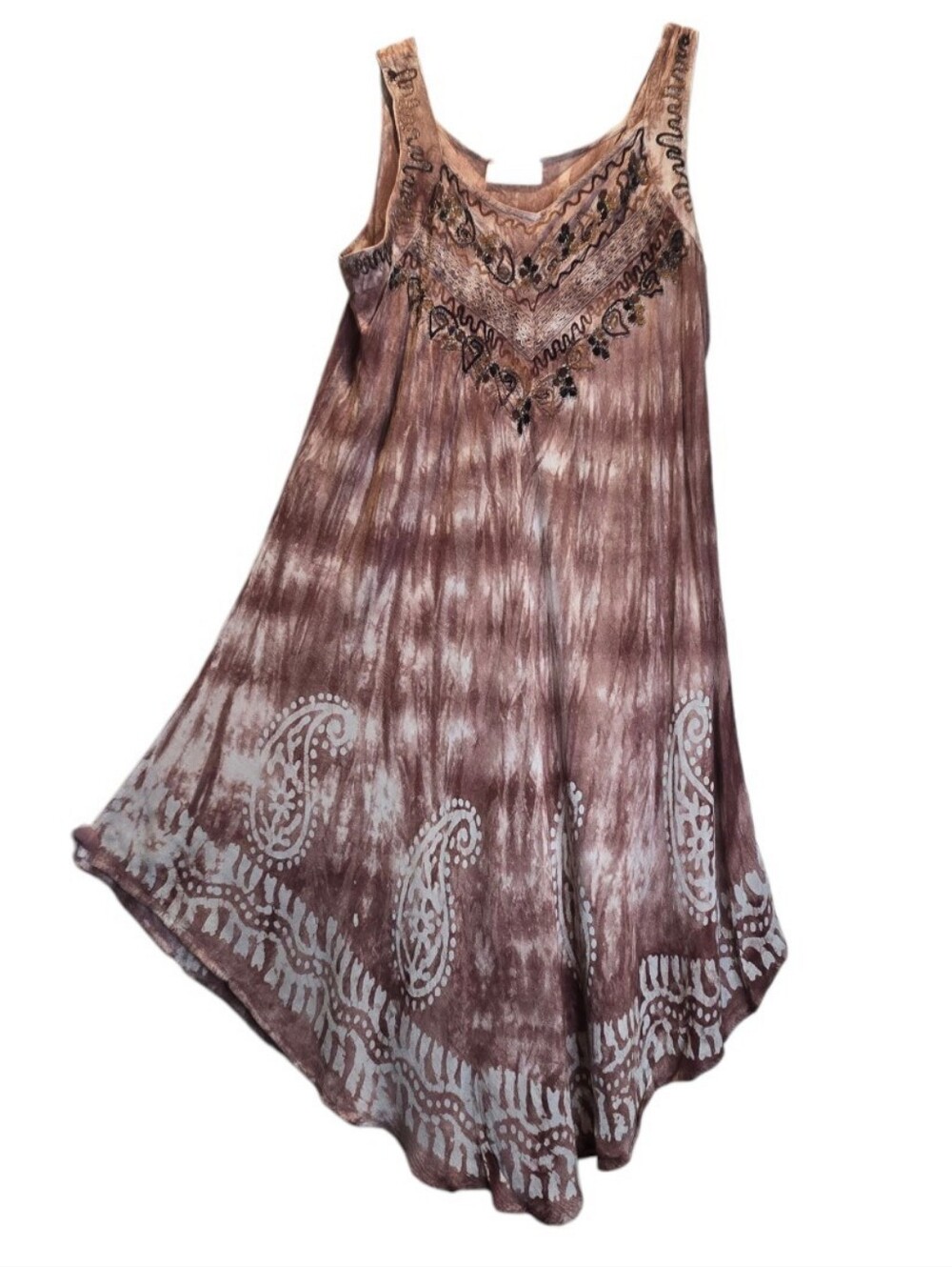 Original Boho Tie-Dye Maxi Dress in Mauve & White